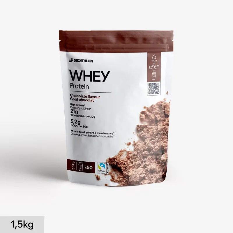 Envase de Decathlon · Whey Protein, Chocolate · 1.5 kg